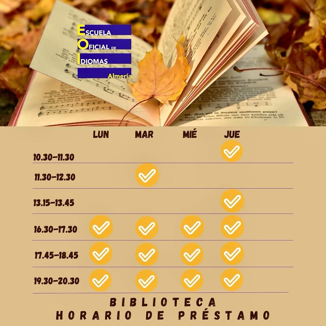 Biblioteca. Horario de Préstamos